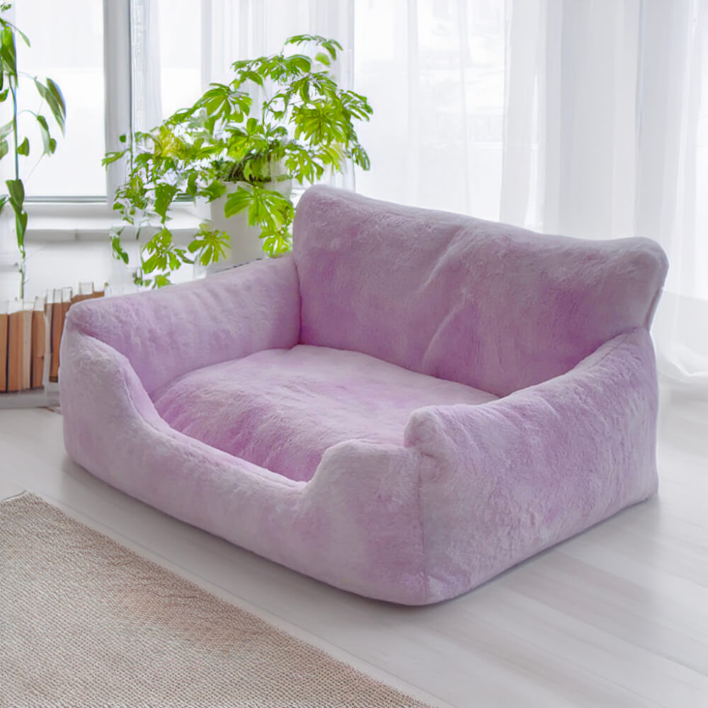 Dreamy Rainbow Color Plush Cozy Dog Sofa Bed