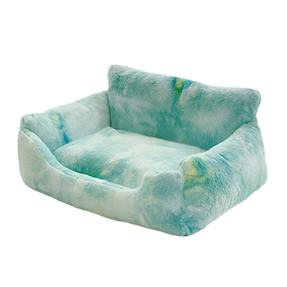 Dreamy Rainbow Color Plush Cozy Dog Sofa Bed