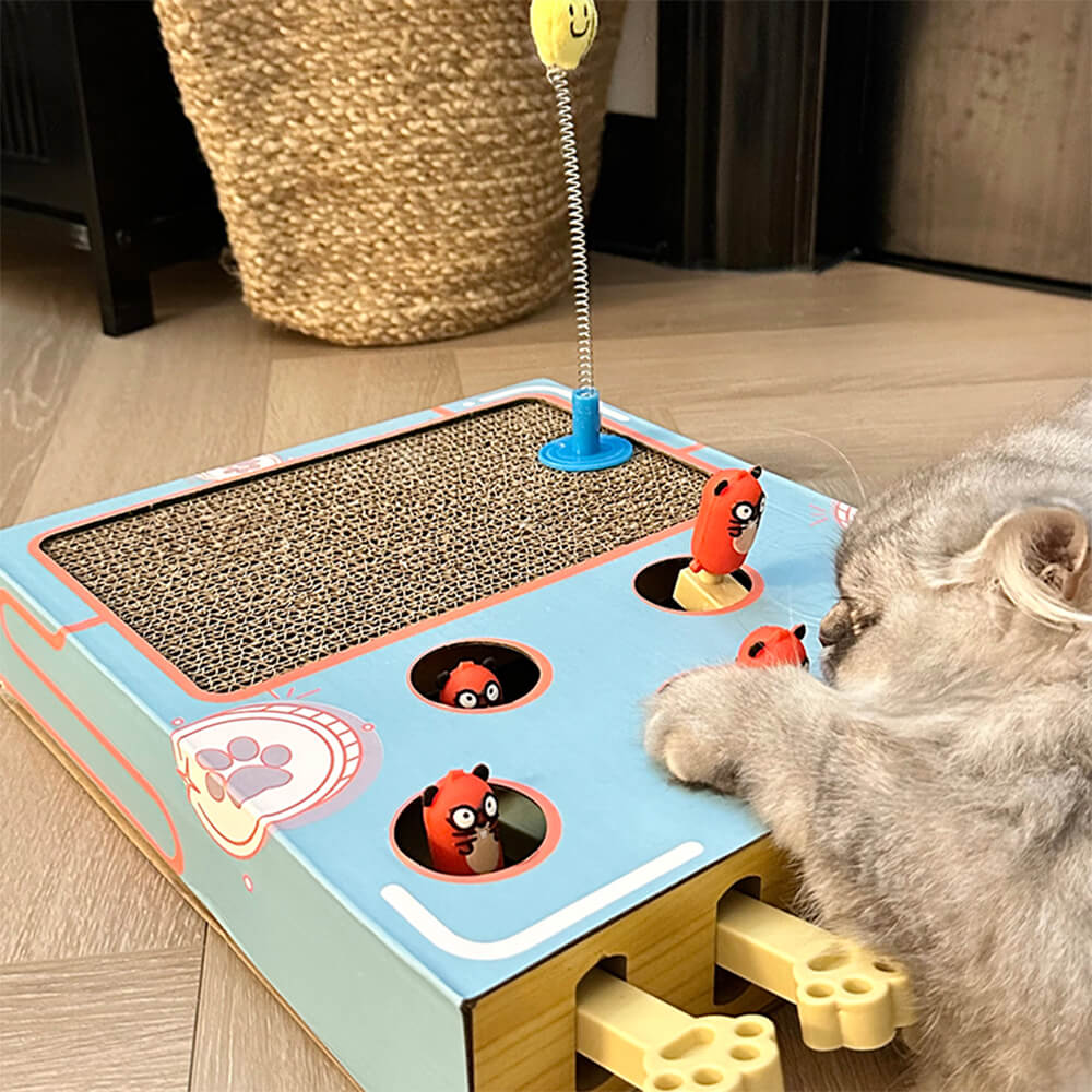 Fun Interactive Whack-a-Mole Cat Scratcher Cat Toy