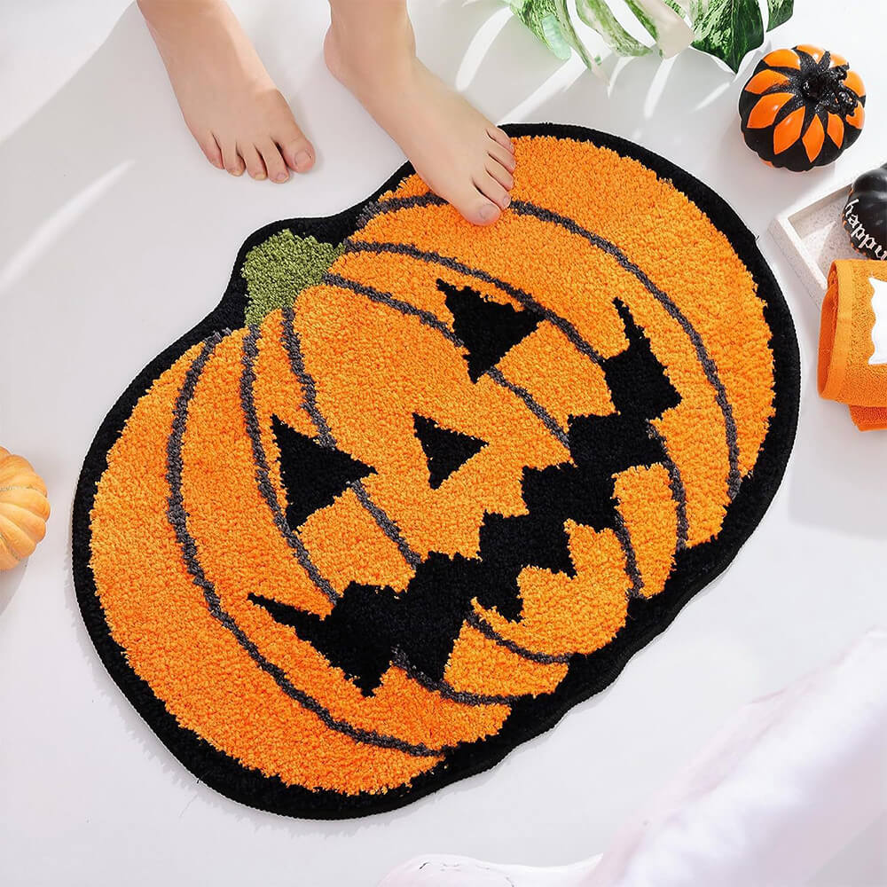 Luxurious Faux Cashmere Halloween Carpet - Soft and Spooky Spider Web Design Rug