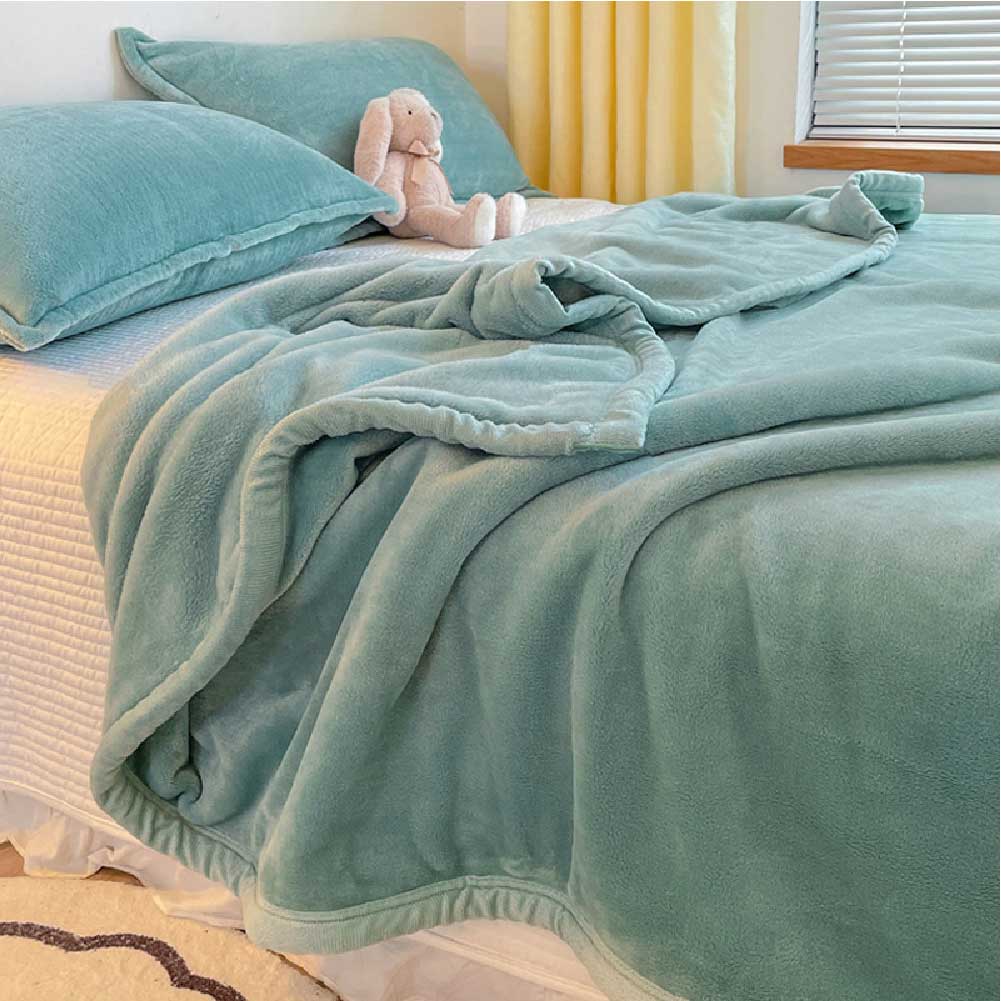 Double-Sided Thick Microplush Fleece Flat Sheet Blanket