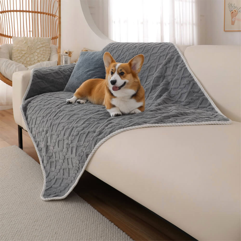 Luxurious Waterproof Soft Warm Polar Fleece Dog Blanket