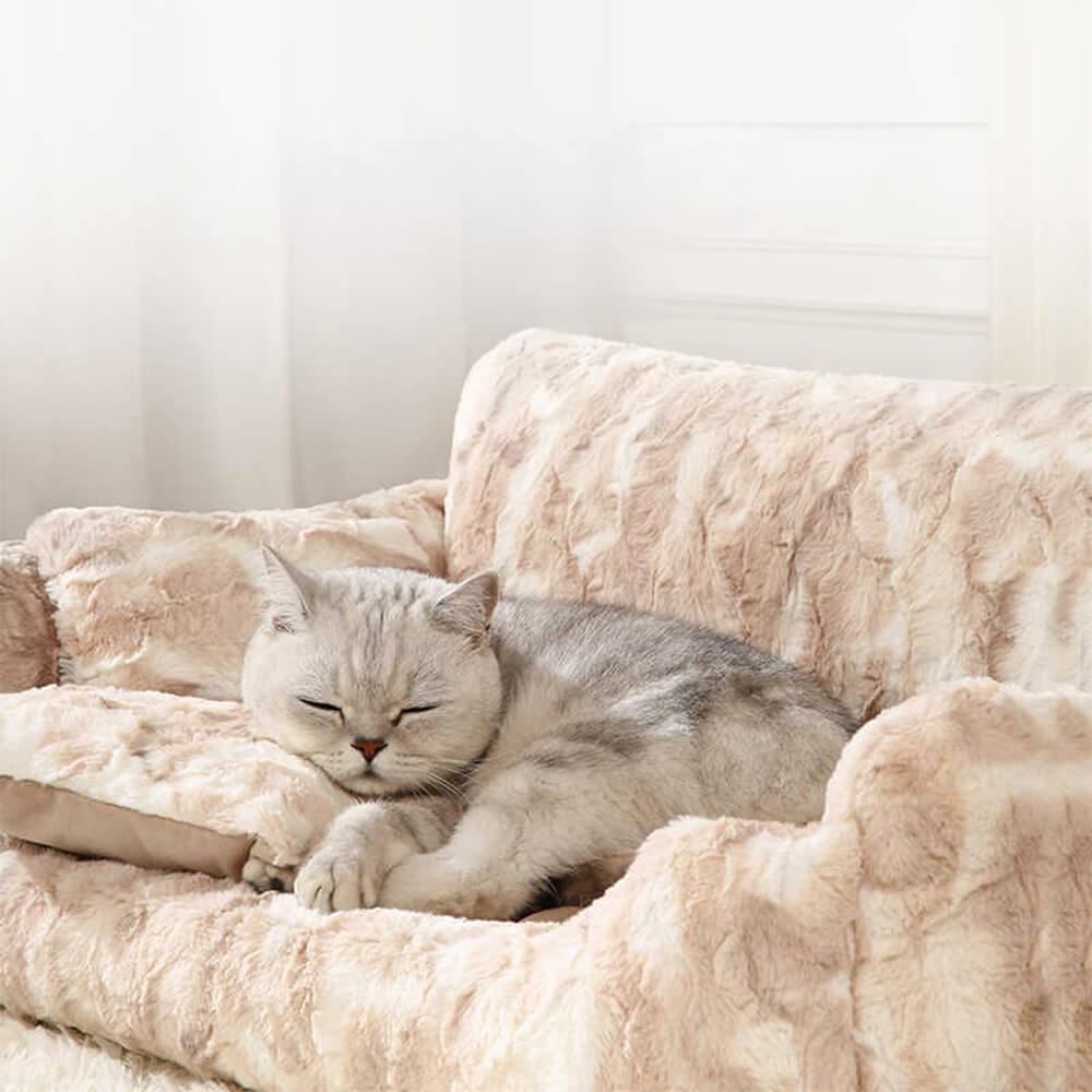 Modern Marble Warm Washable Orthopedic Support Dog & Cat Sofa Bed