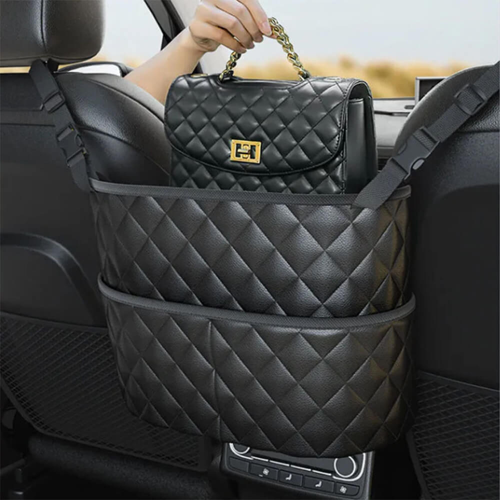 Quilted Diamond Pattern Car Seat Gap Storage Bag – Keep Your Essentials Handy