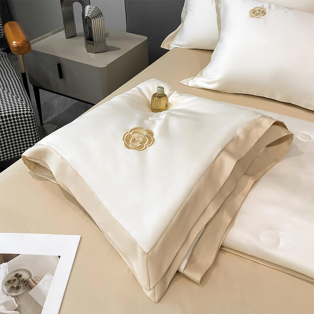 Reversible Two-Tone Premium Silky Cooling Bed Sheet Set