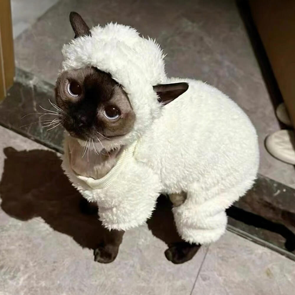 Sheep Style Lightweight Cozy Warm Breathable Cat Costume