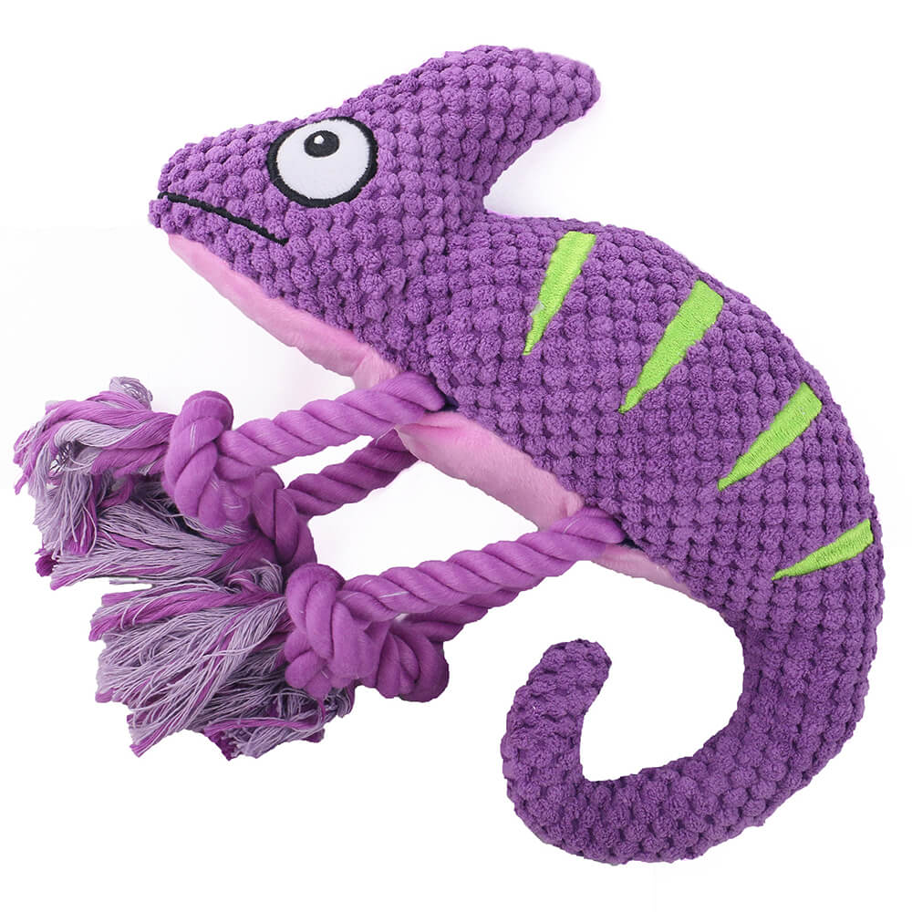 Soft & Colorful Plush Chameleon Squeaky Dog Toy