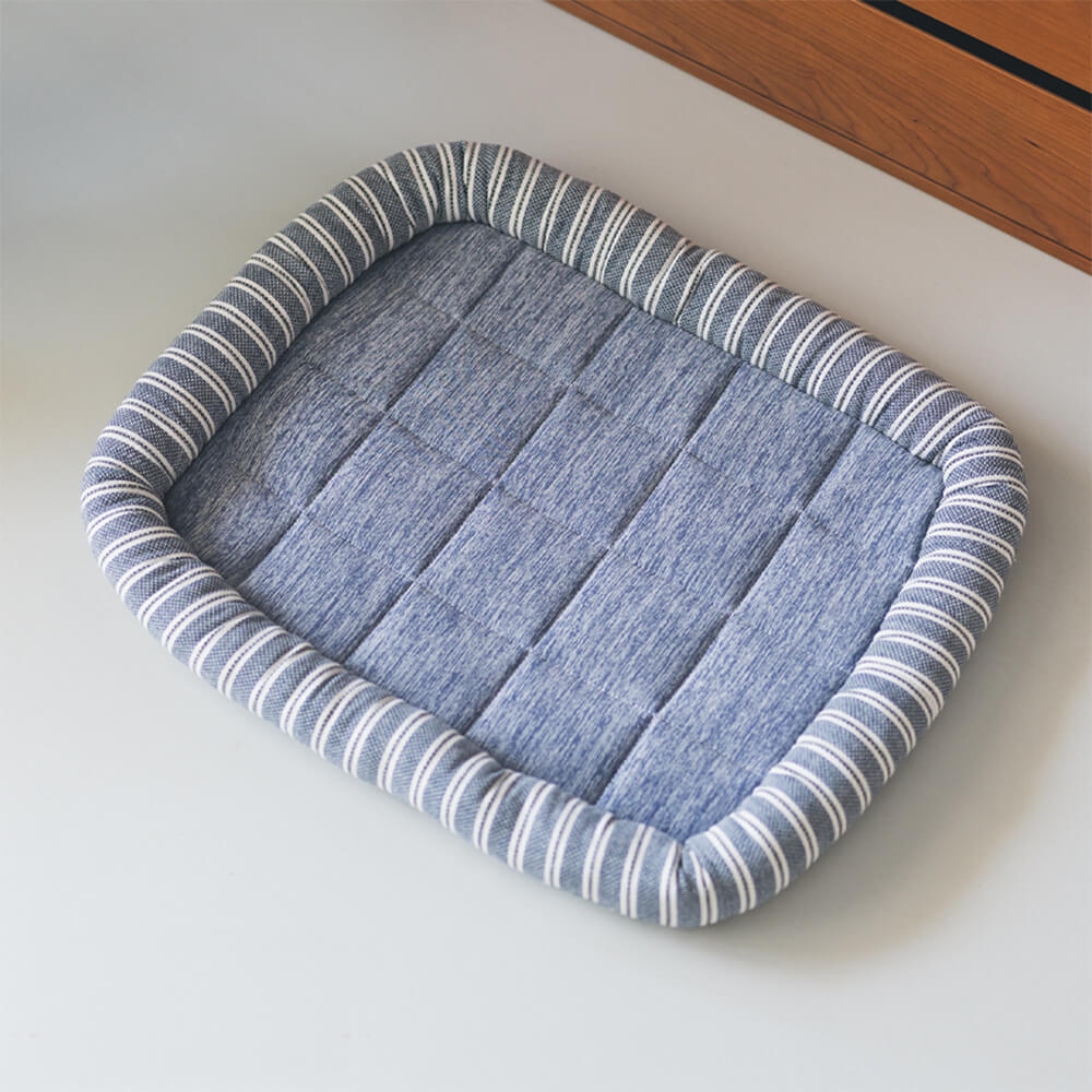 Stylish Striped Cooling Ice Silk Soft Dog & Cat Bed Mat