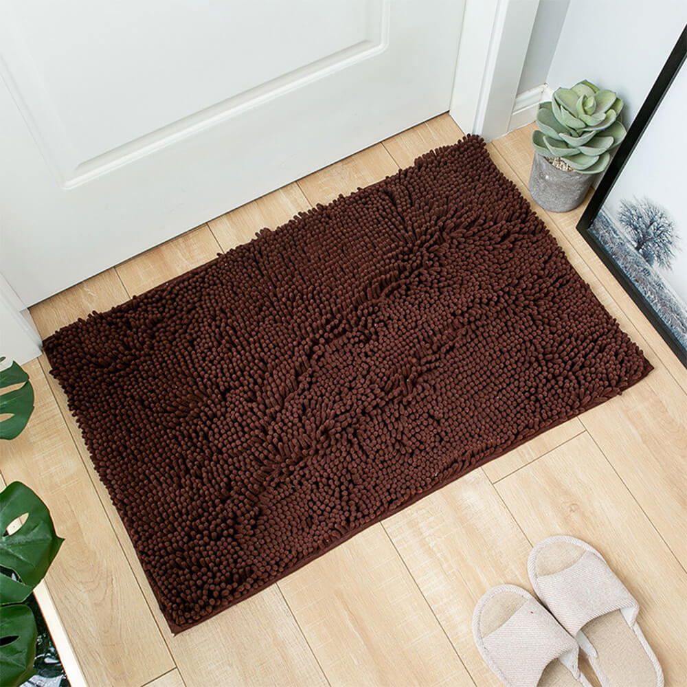 Ultra-Absorbent Non-Slip Chenille Front Door Mat for Muddy Dog Paws