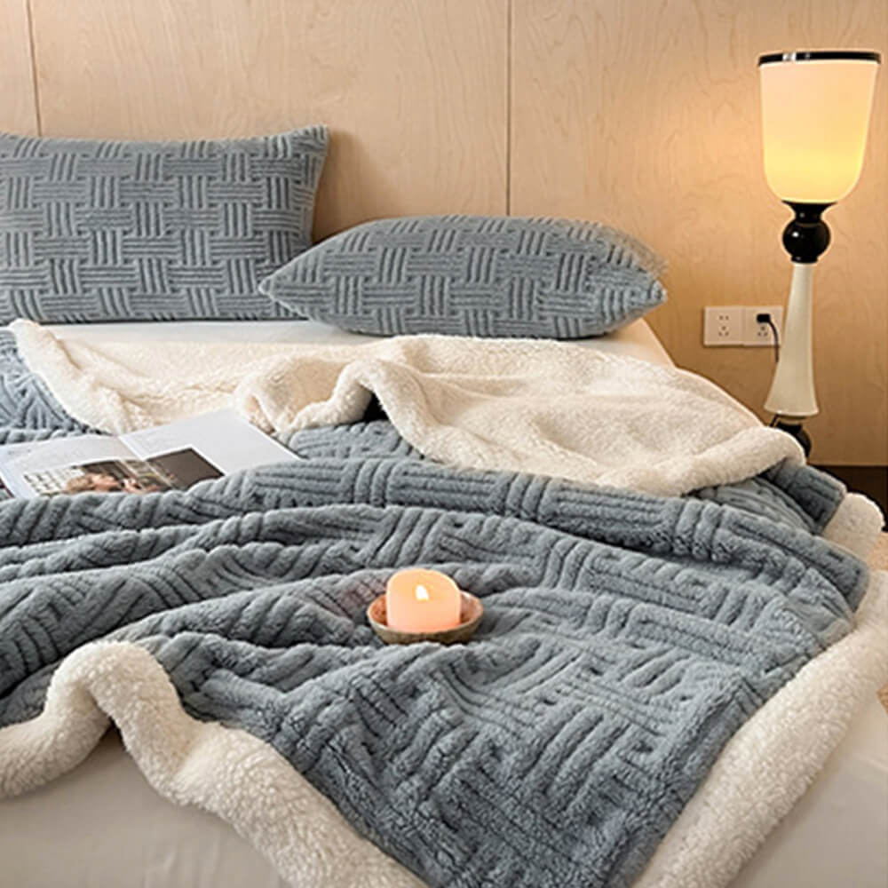 Ultra-Soft Dual-Sided Warm Jacquard Comfort Multi-Functional Blanket