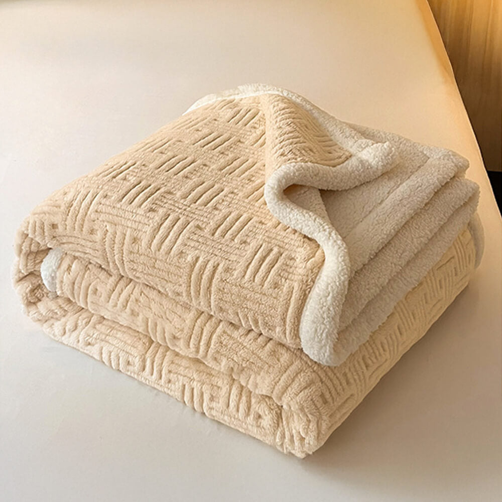 Ultra-Soft Dual-Sided Warm Jacquard Comfort Multi-Functional Blanket