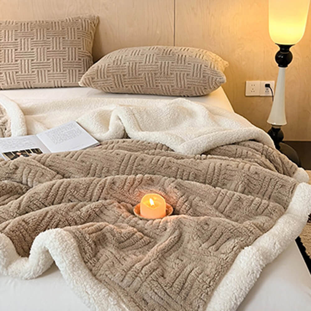 Ultra-Soft Dual-Sided Warm Jacquard Comfort Multi-Functional Blanket