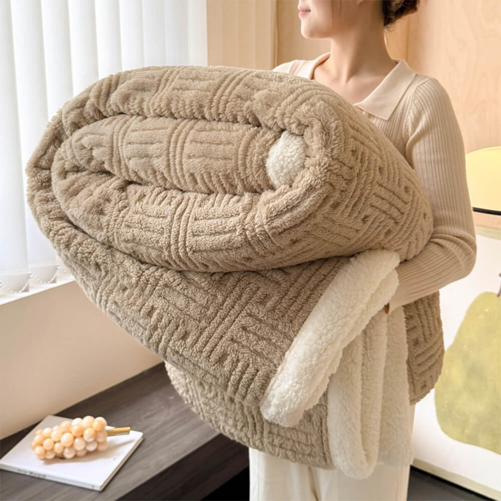 Ultra-Soft Dual-Sided Warm Jacquard Comfort Multi-Functional Blanket