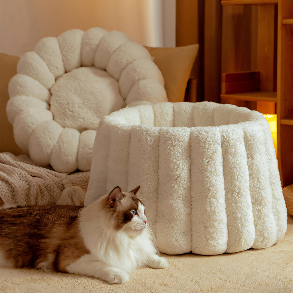 Warm Skin-Friendly Full Support Multi-Purpose Semi-Enclosed Cat Bed