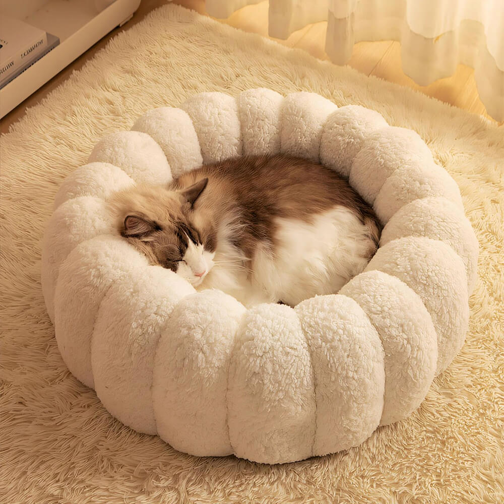 Warm Skin-Friendly Full Support Multi-Purpose Semi-Enclosed Cat Bed