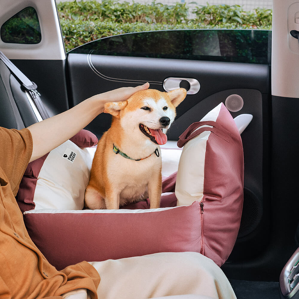 Cama de segurança para carro com orelhas de urso e assento de carro para cachorro