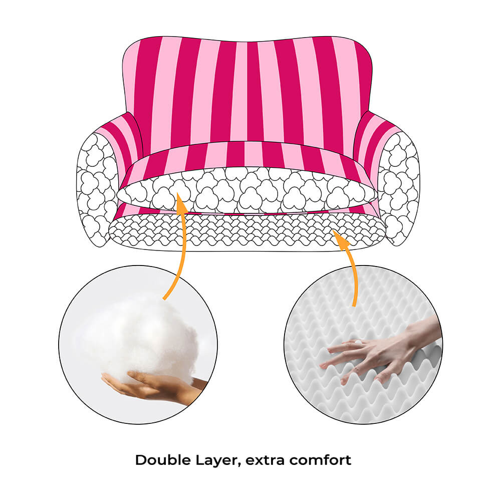 Trendy Striped Faux Lambswool Double Layer Cat Couch Sofa Bed