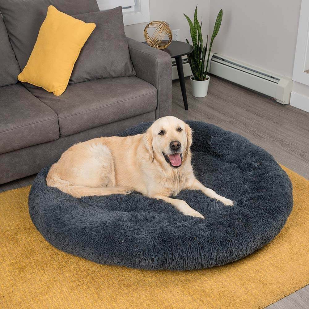 Fuzzy Round Fluffy Dog Bed