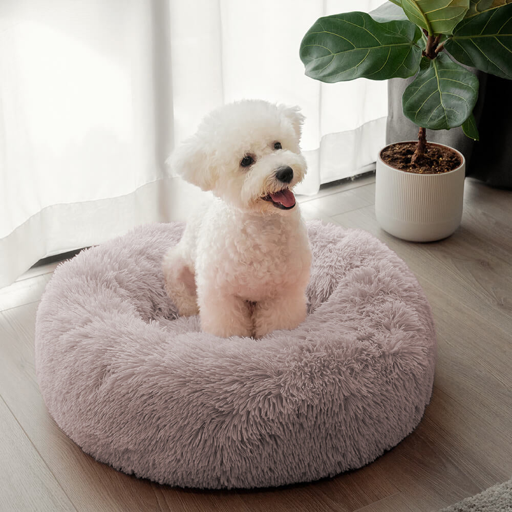 Fuzzy Round Fluffy Dog Bed