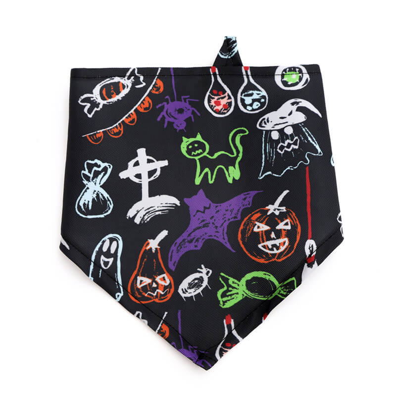 Babadores triangulares fantasma de abóbora de Halloween bandanas para cães