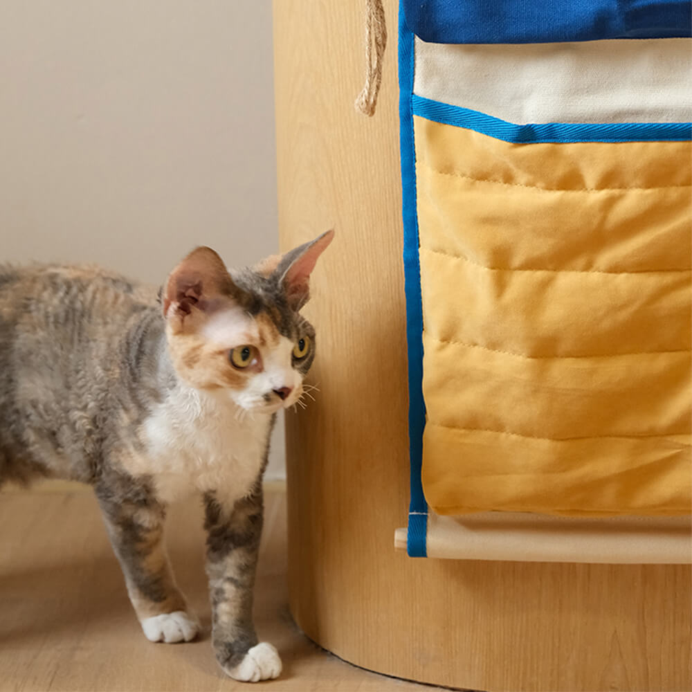 Wall-Mounted Multi-Pocket Cat Toy Storage Bag