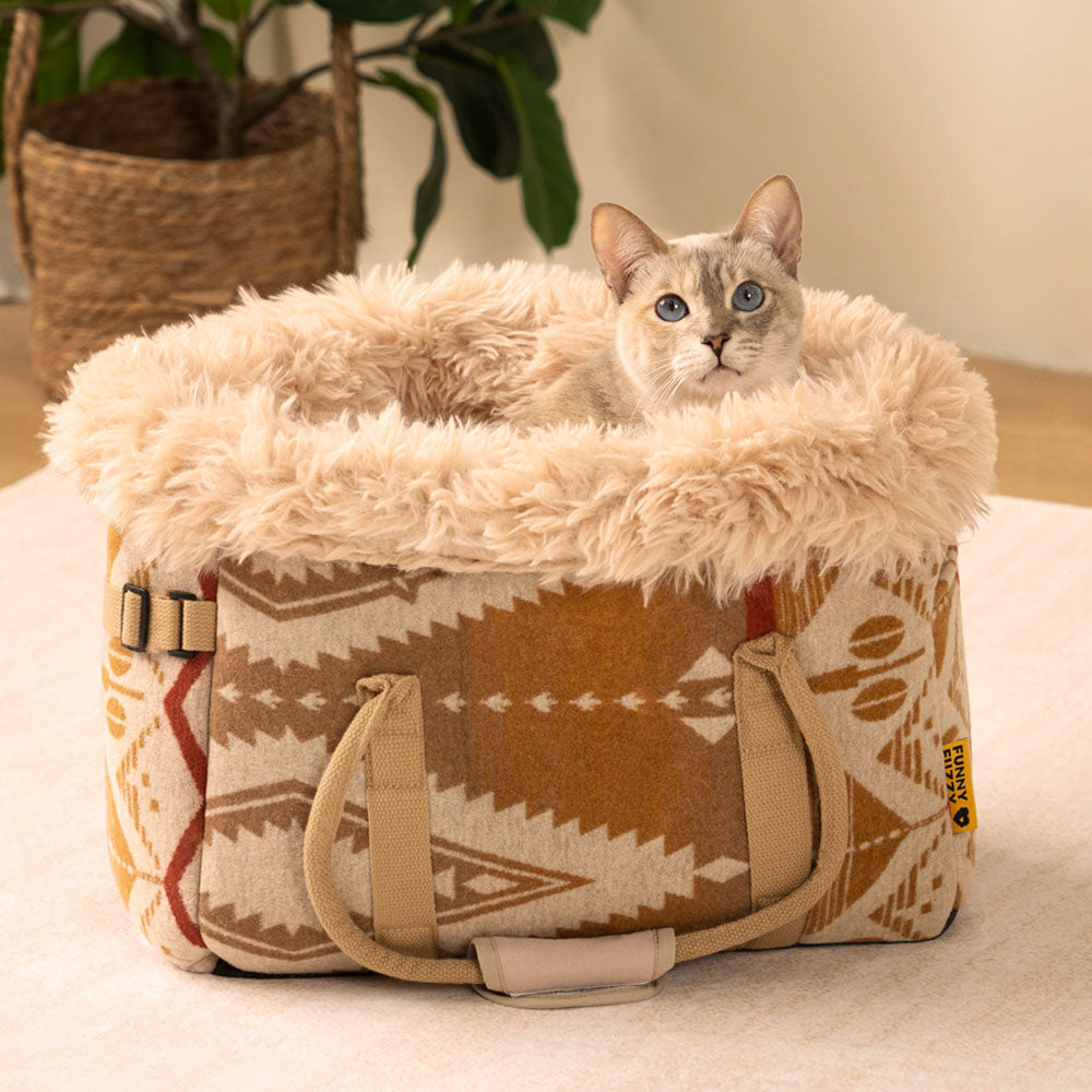 Large Reversible All-Season Indie Boho Cat Carrier - Wondernap