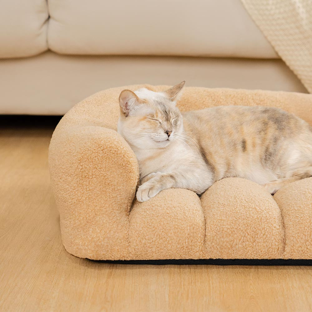 Large Soft Supportive Headrest Orthopedic Cat Bolster Bed - Cloudy Napper