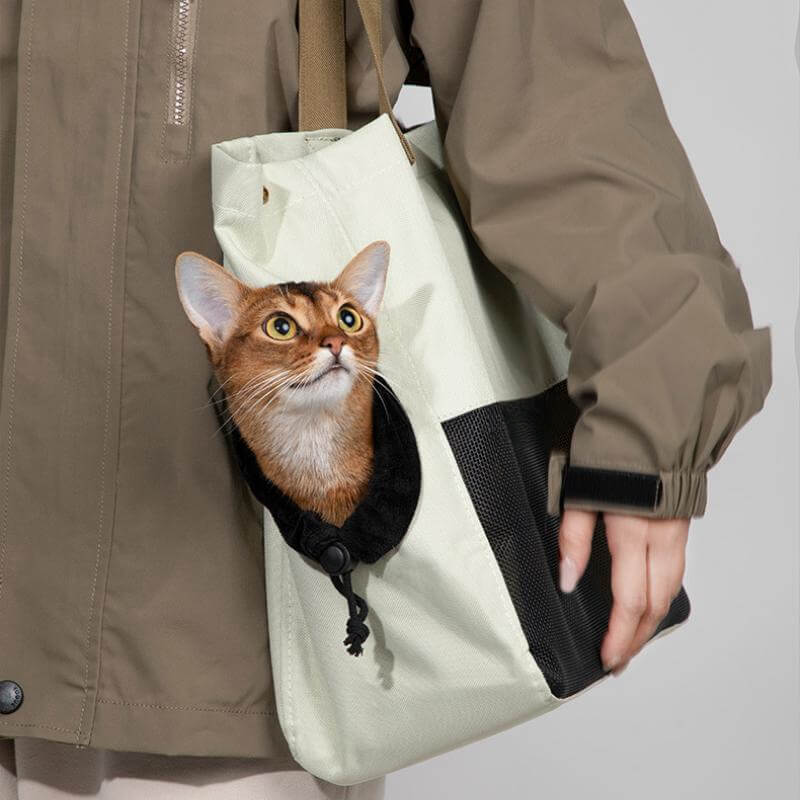 Bolsa leve para transporte de animais de estimação, respirável, portátil, ombro único, bolsa para gato