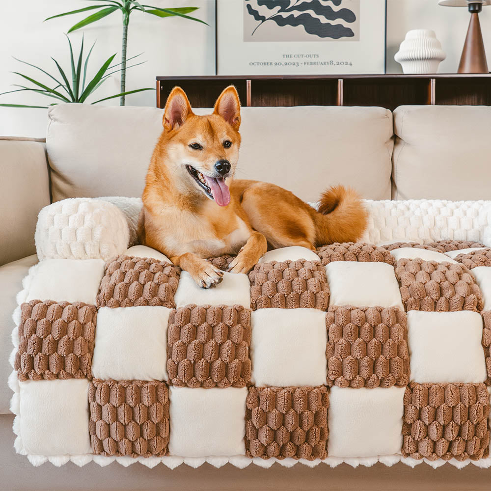 Plaid Cozy Sofa Protector Dog Mat - SnugPad