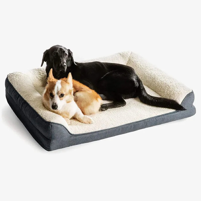 Sofá-cama de pelúcia para animais de estimação Cama ortopédica para cães com espuma viscoelástica