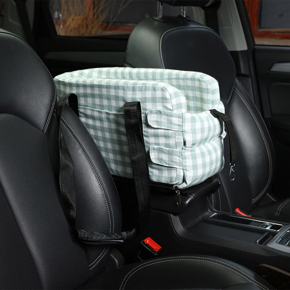 Stylish Plaid Portable Travel Dog Cat Car Seat Carrier