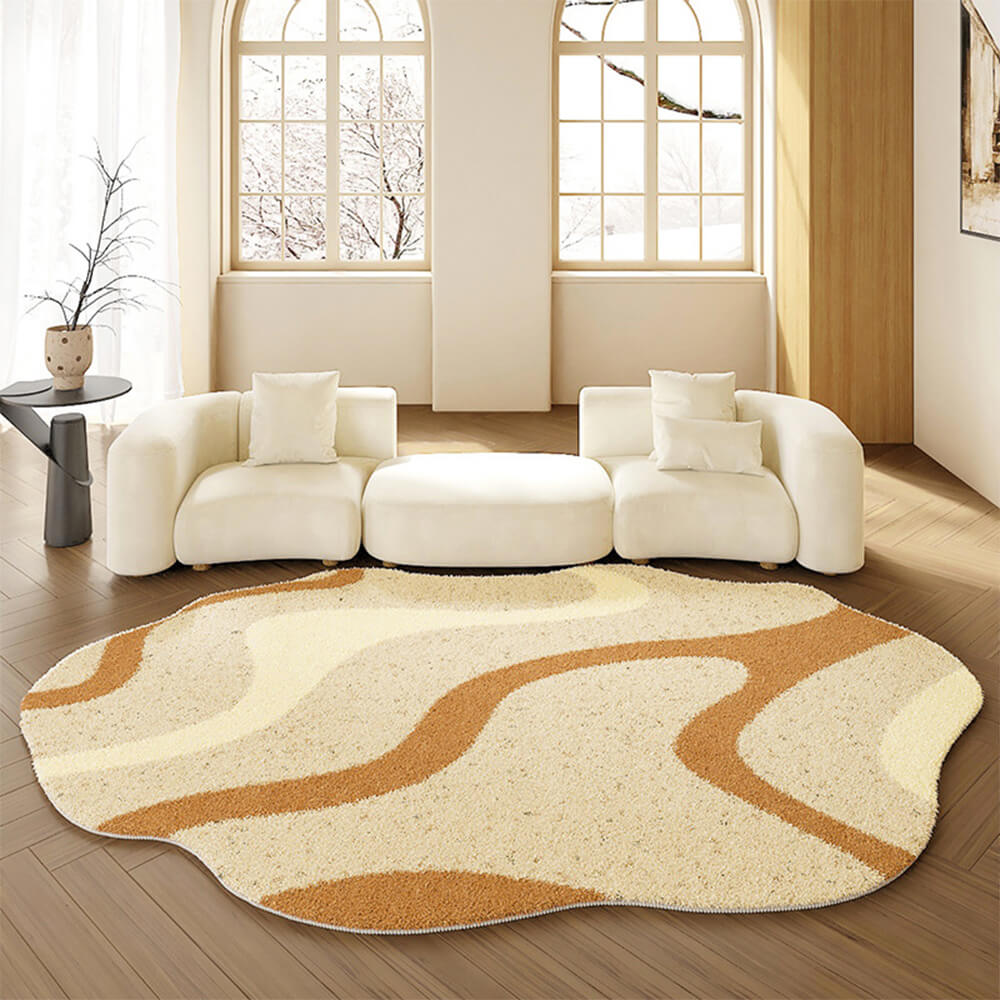 Irregular Shaped Plush Soft Faux Cashmere Home Rug