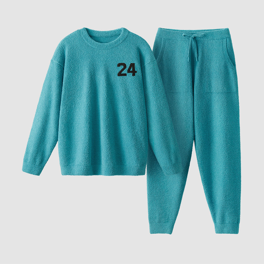 Cozy Knit Matching Curly Plush Loungewear Set for Pets and Owners