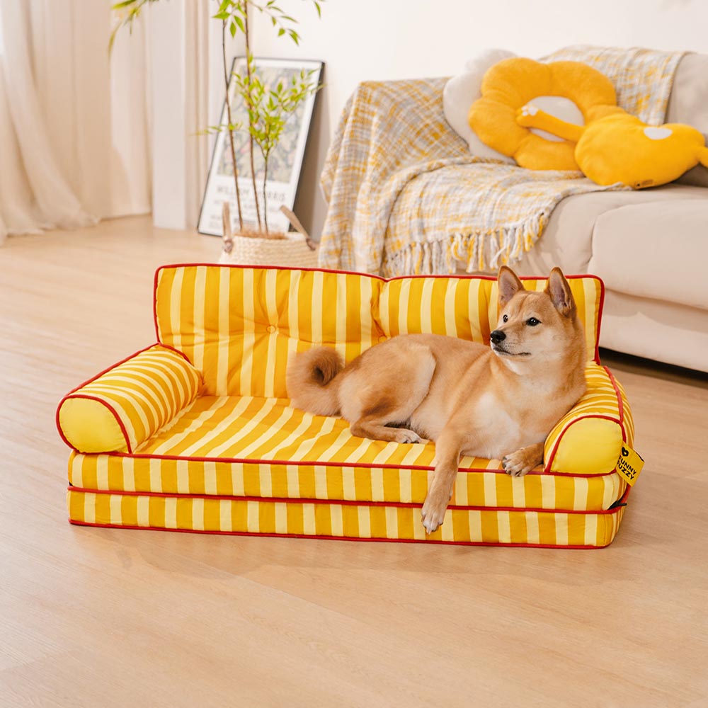 Stripe Waterproof Foldable Dog Sofa Bed - Sunny Siesta