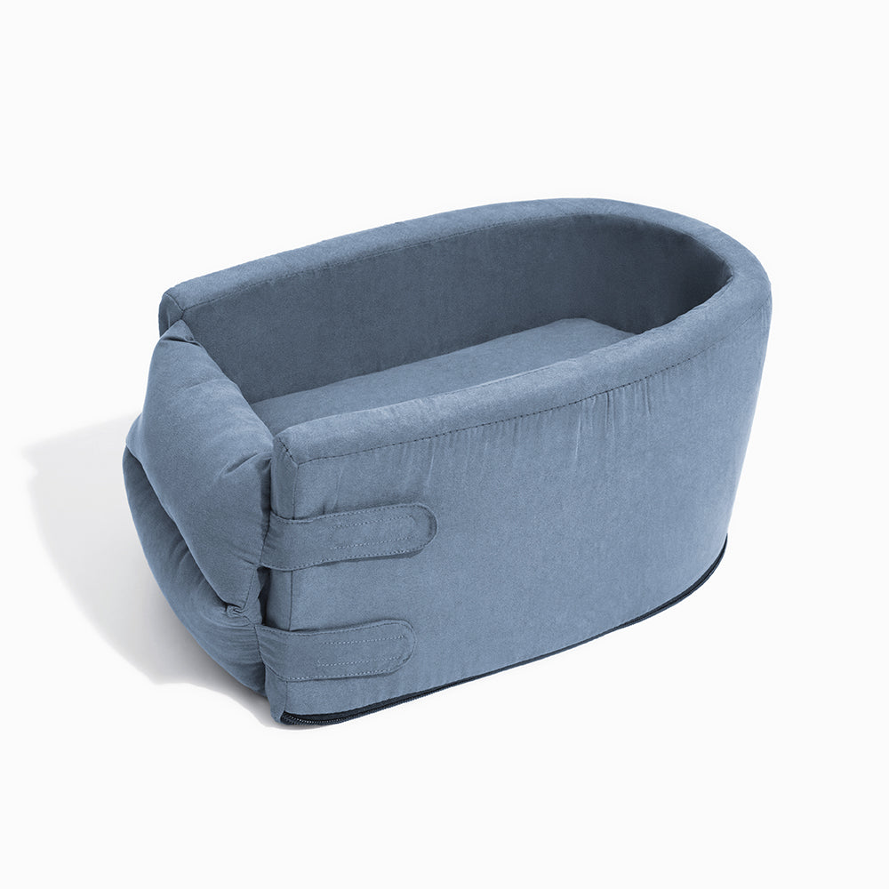 Suede Oval Lookout Console Pet Car Seat