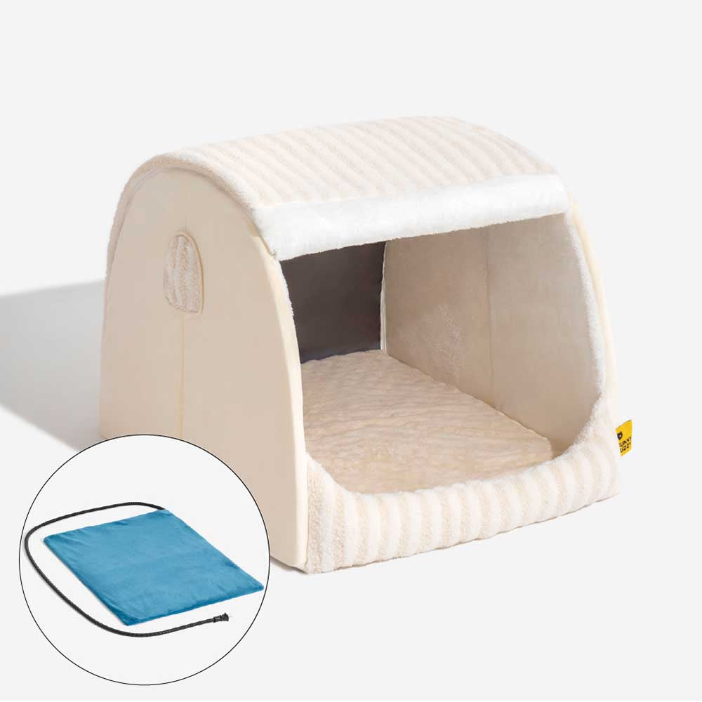 Trendy Striped House Orthopedic Dog Bed - Cozy Hideaway