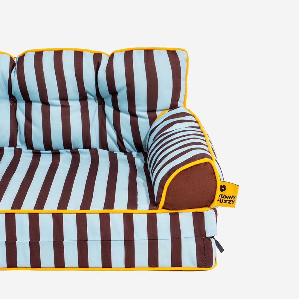 Stripe Waterproof Foldable Dog Sofa Bed - Sunny Siesta