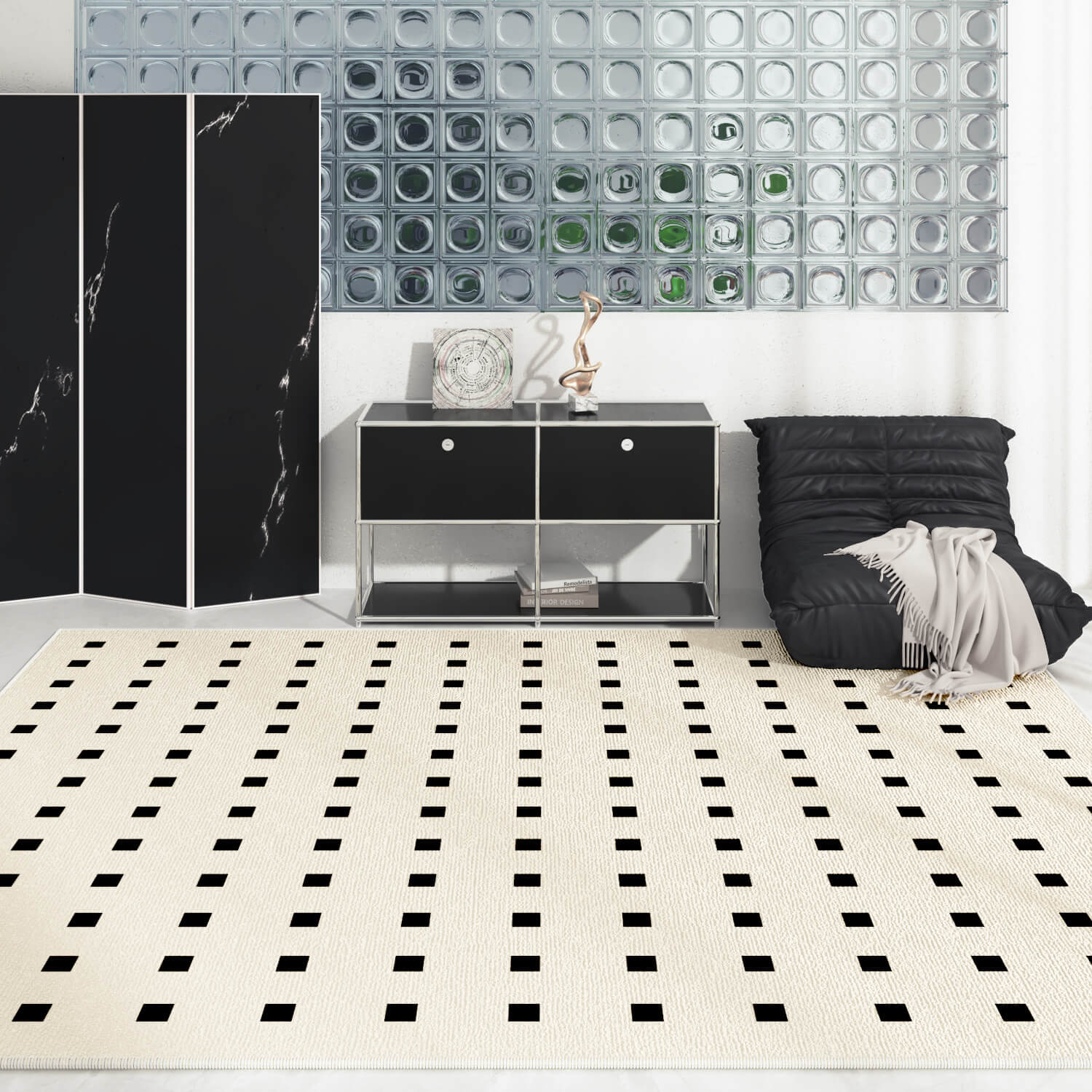 Non-Slip Modern Geometric Pattern Waterproof Rug