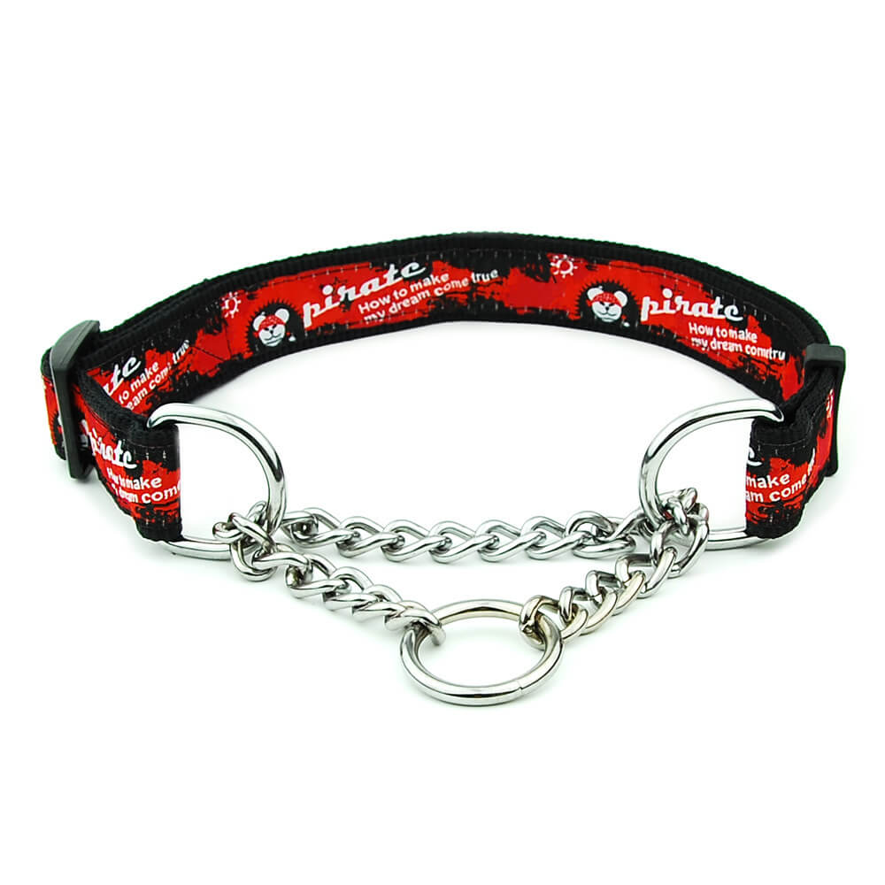 Multicolor Nylon Sliding Chain Dog Collar