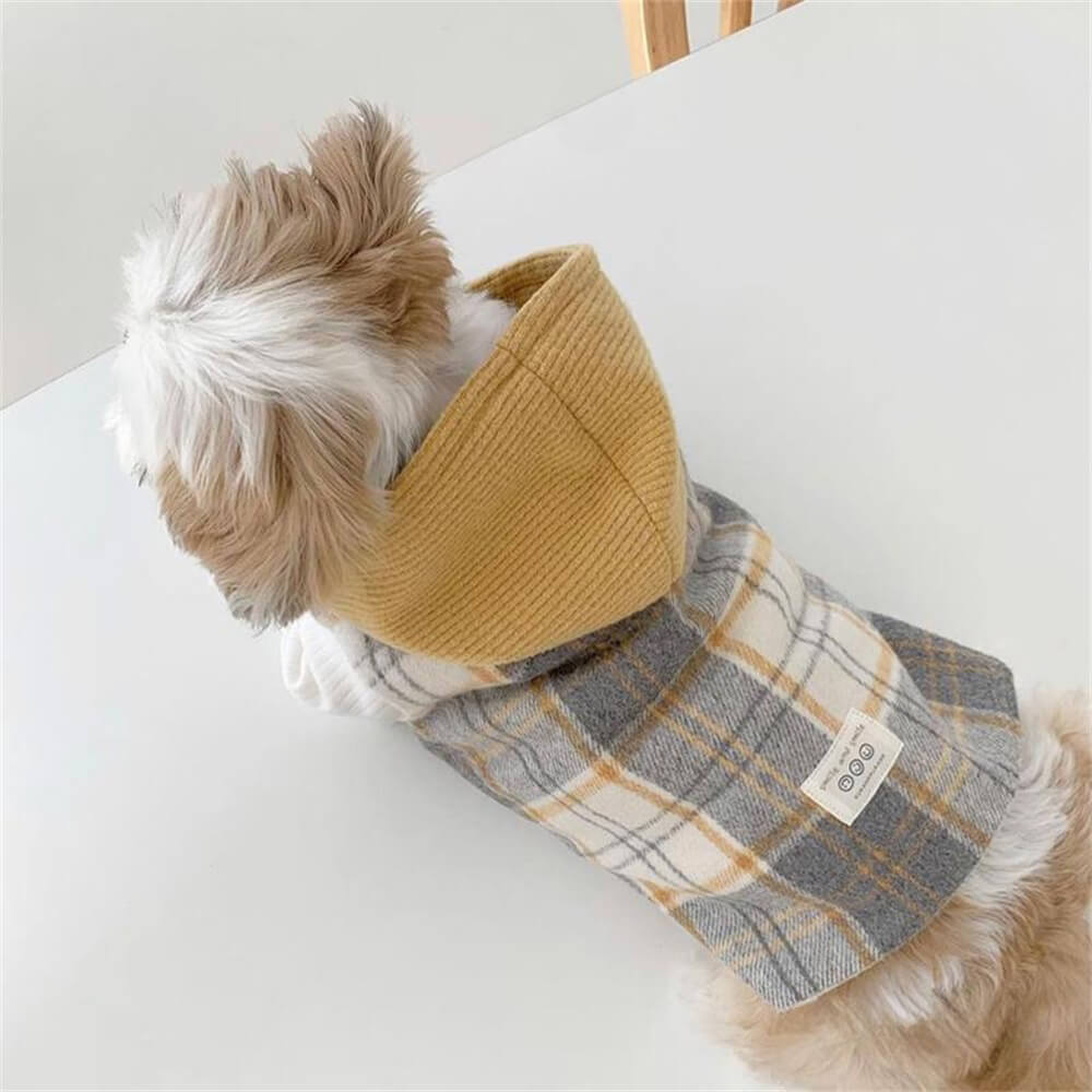 Cozy Plaid Dog Hoodie - Perfect for Chilly Days