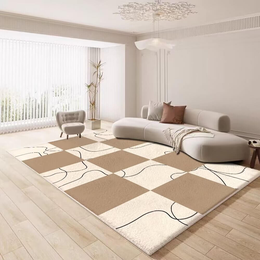 Creamy Style Contemporary Cashmere Rug