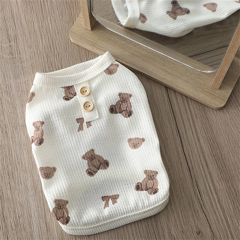 Adorable Teddy Print Dog Vest – Perfect for Indoor and Outdoor Wear