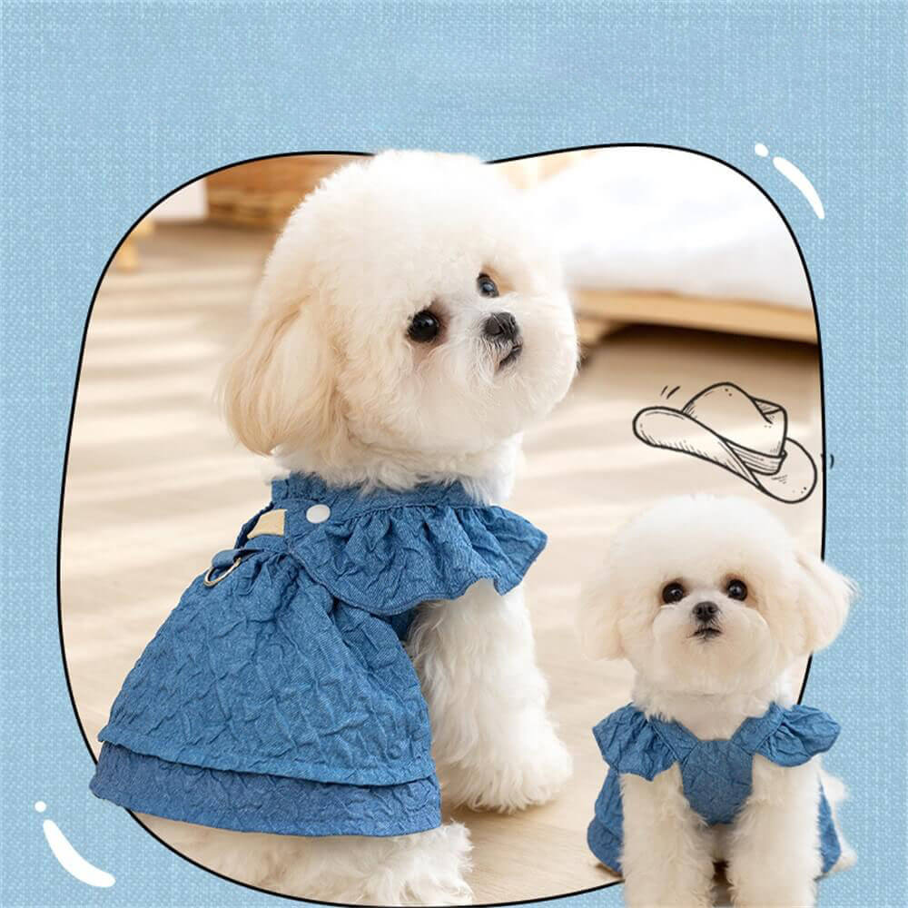 Denim Pinafore Dresses for Dogs - Adorable and Stylish Outfits for Your Pet