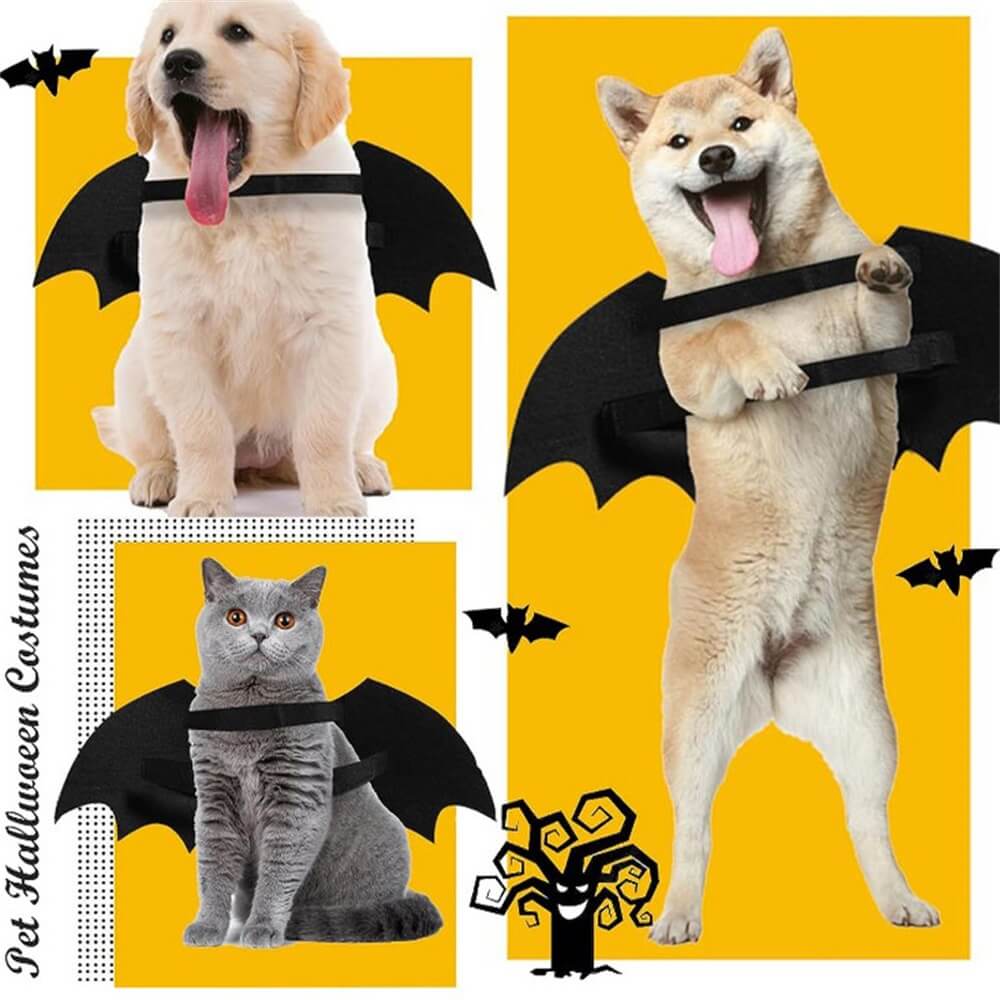 Luminous Skull Bat Wings Halloween Dog Costume | Pet Role Playing Props