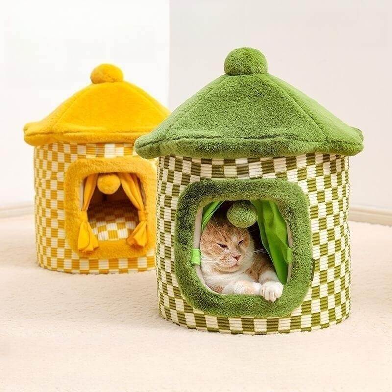 Sofá para animais de estimação com encosto completo Sofá-cama de pelúcia para cães e gatos