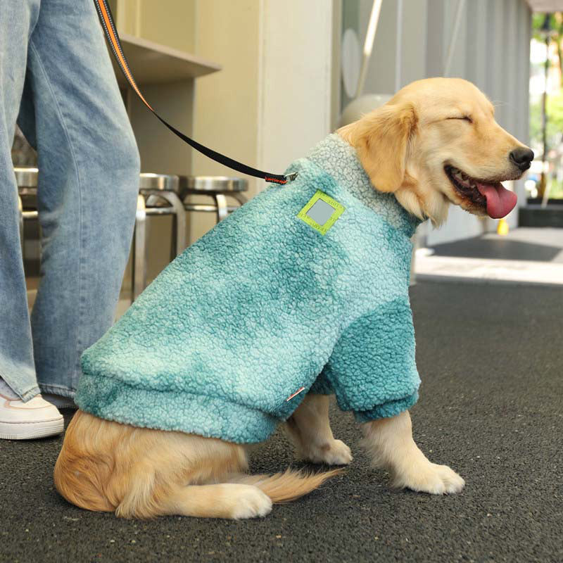 Casacos de jaqueta peludo tie-dye para cachorro