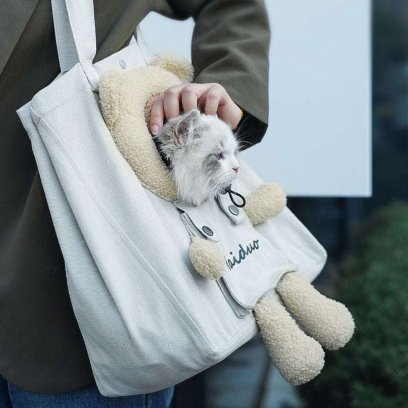 Bolsa de transporte para animais de estimação portátil respirável para viagens