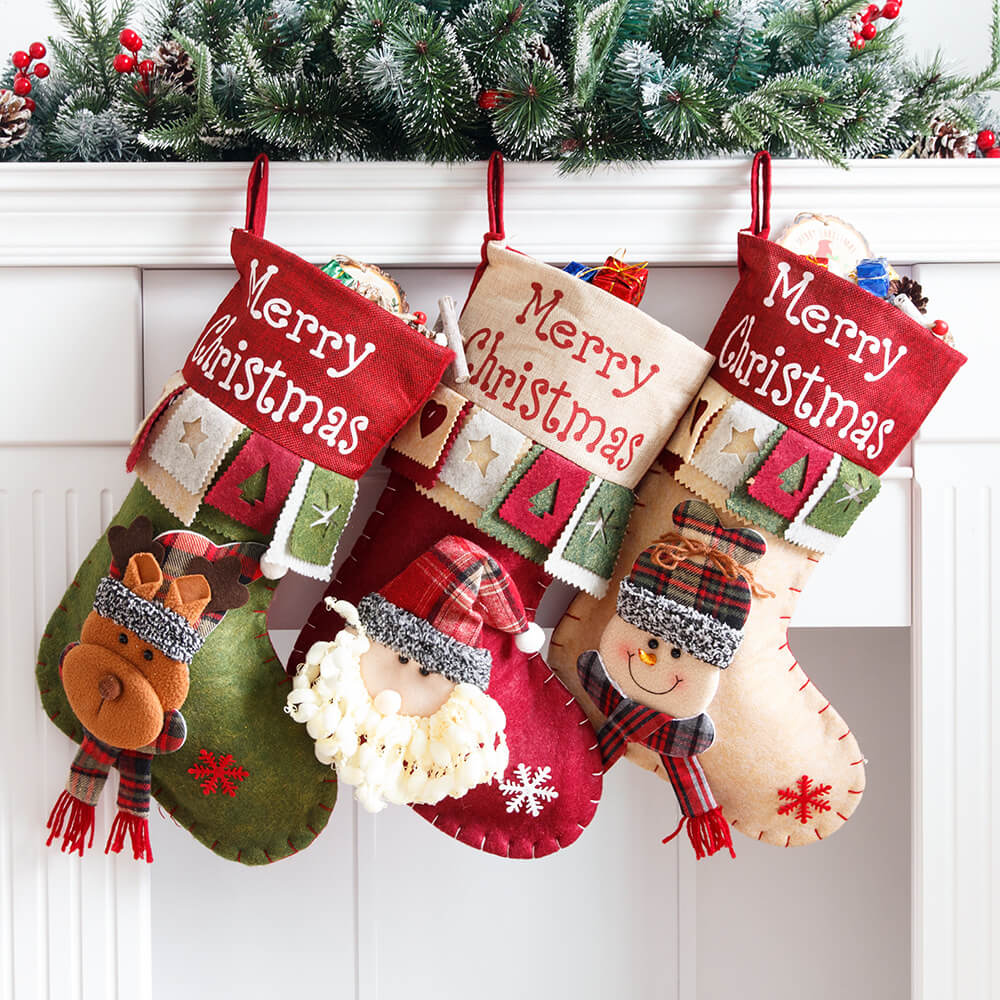 Sophisticated Large Christmas Stocking Gift Bag