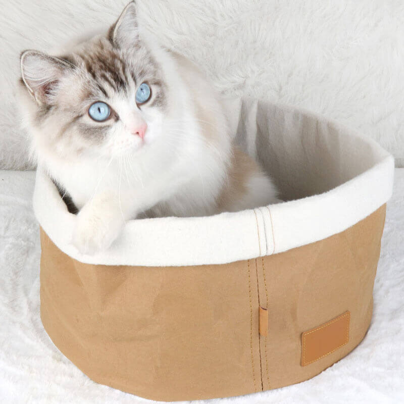 Cama de cesta de gato de papel Kraft lavável