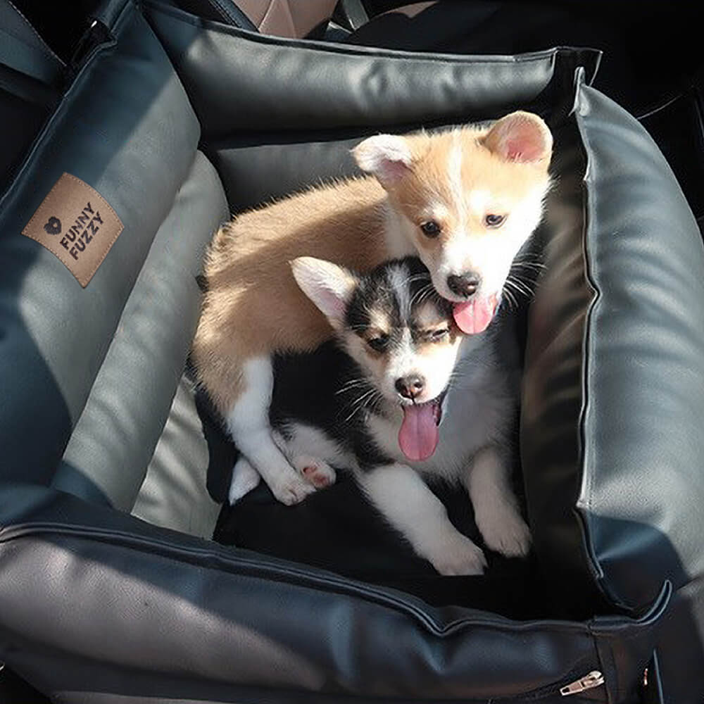 Cama de couro para assento de carro para cães e animais de estimação - Fort